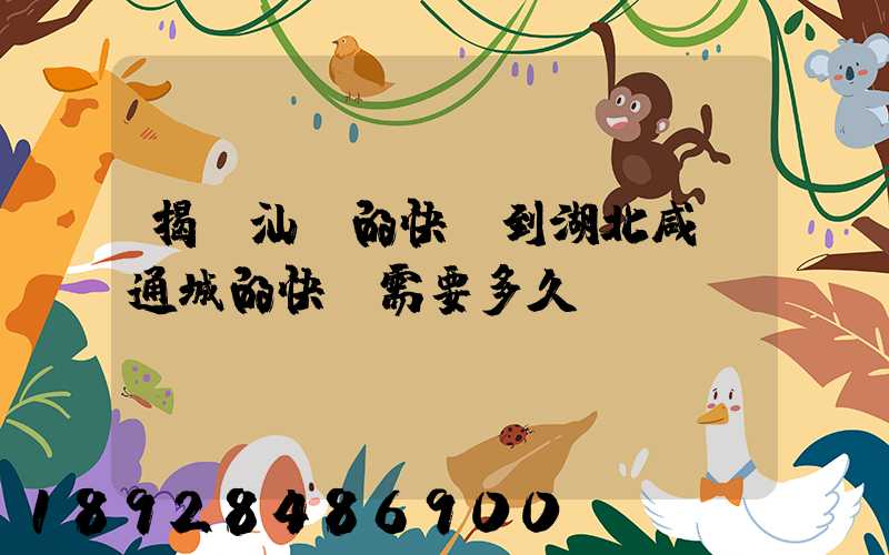 揭陽汕頭的快遞到湖北咸寧通城的快遞需要多久。